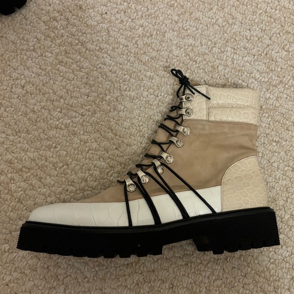 Freda Salvador Claudia Lace-Up Boots in Khaki - Picture 4 of 11